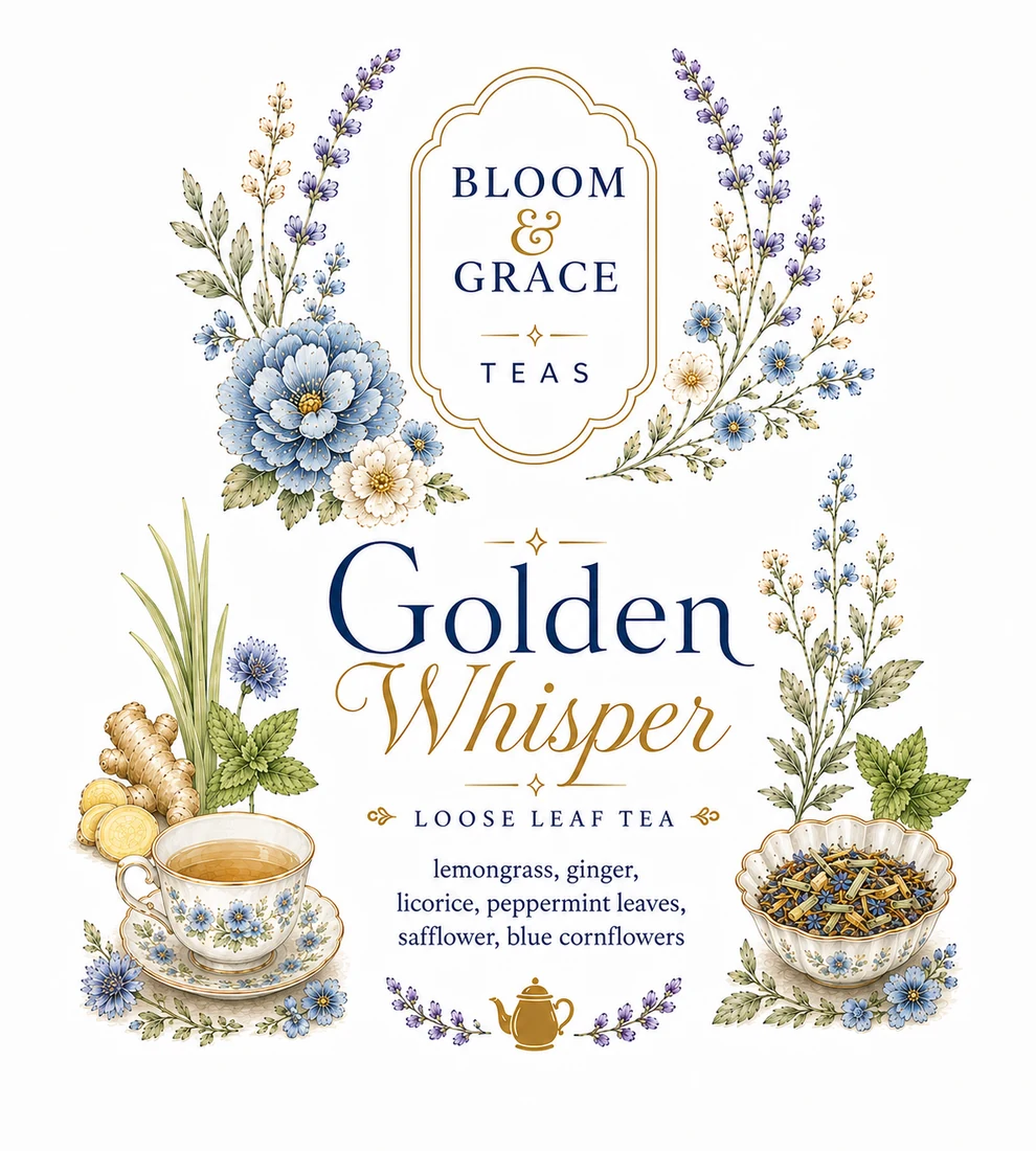 Golden Whisper tea label